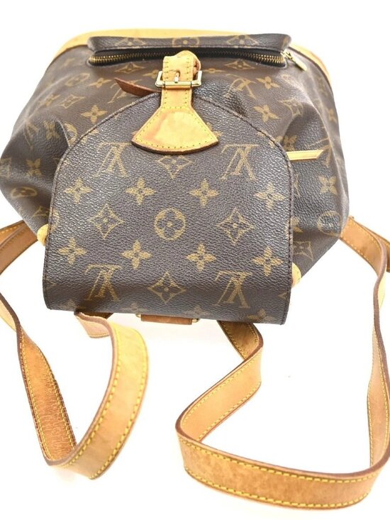 LOUIS VUITTON Montsouris MM Backpack Bag Monogram Leather Brown